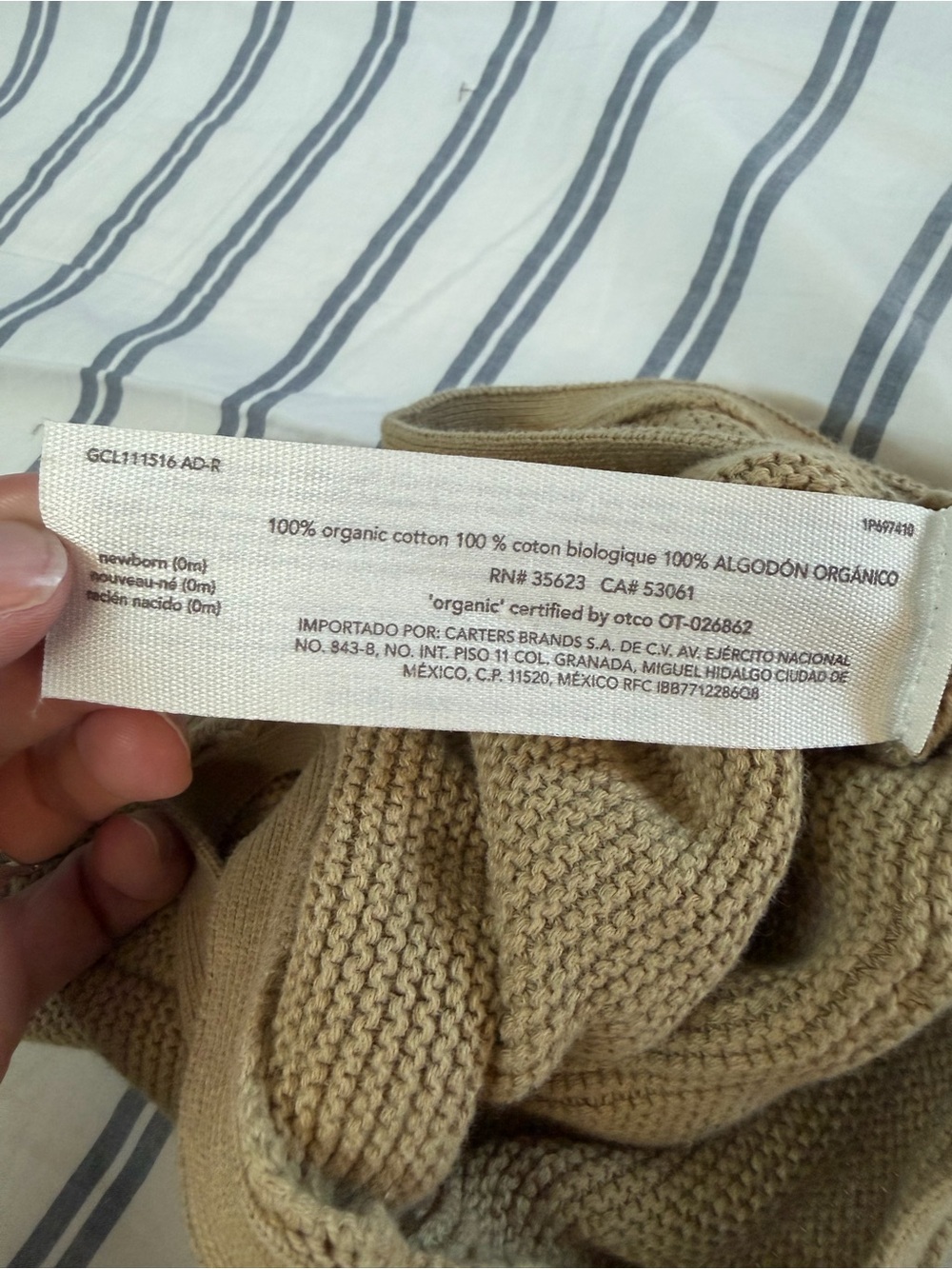 Little Planet by Carter's NB Organic Knit Overalls | Tan Khaki - Picture 4 of 5